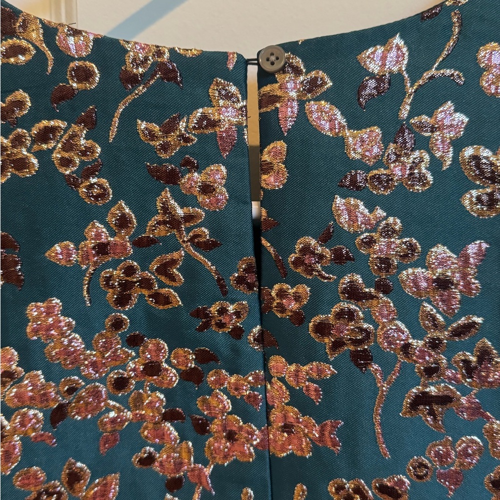 J. Crew Collection Jacquard Cherry Blossom Metallic Top - Picture 4 of 5